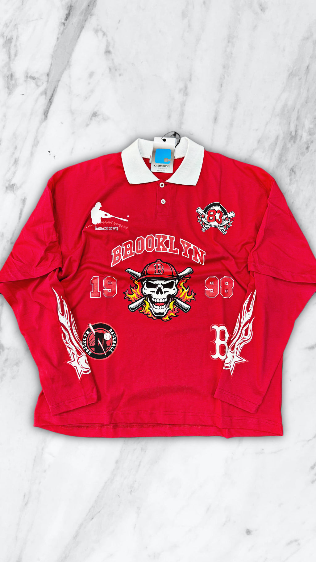 POLO BASEBALL CIANOTIC RED