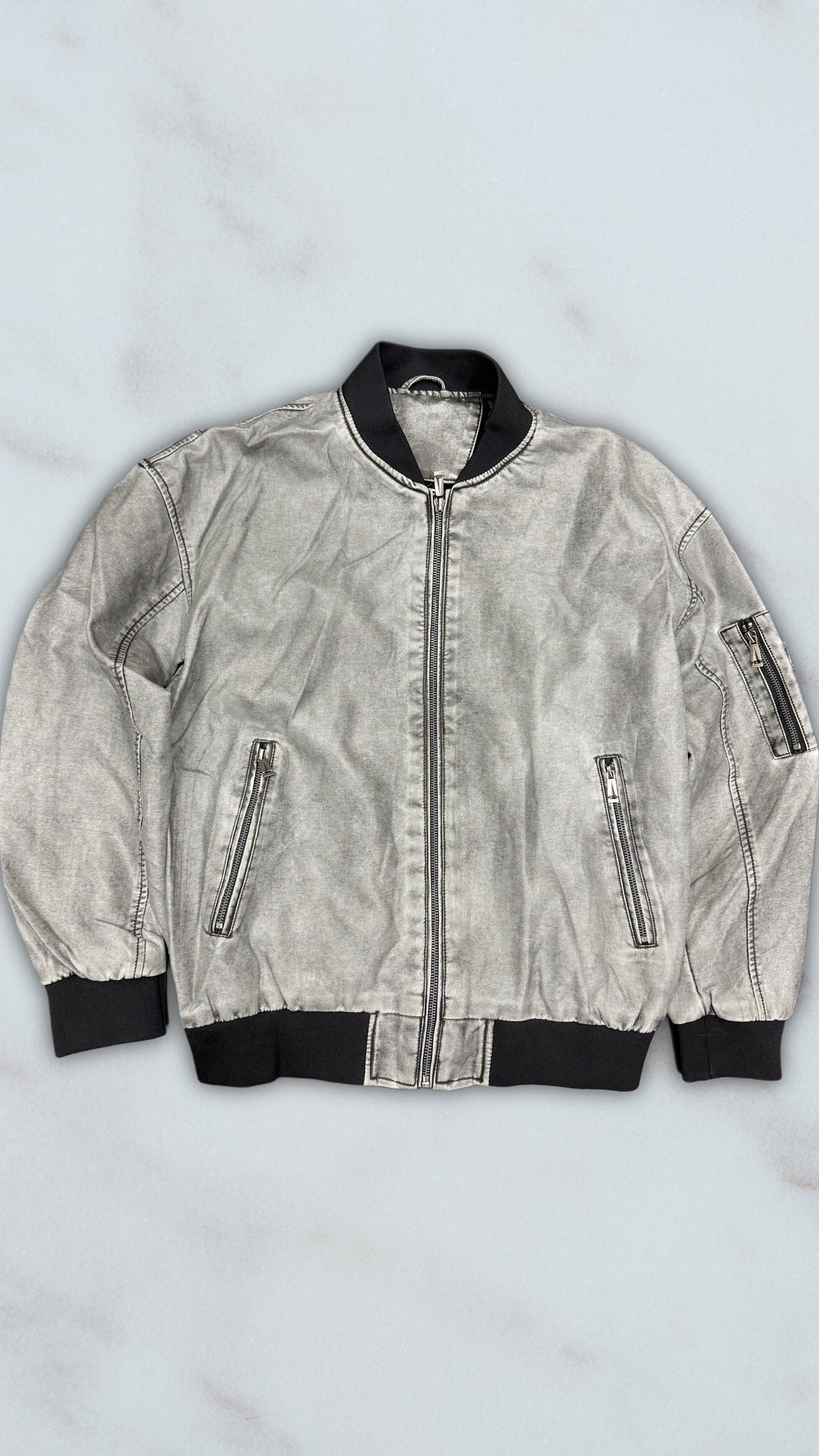 GIUBBOTTO DI PELLE ALPHA LIGHT GREY