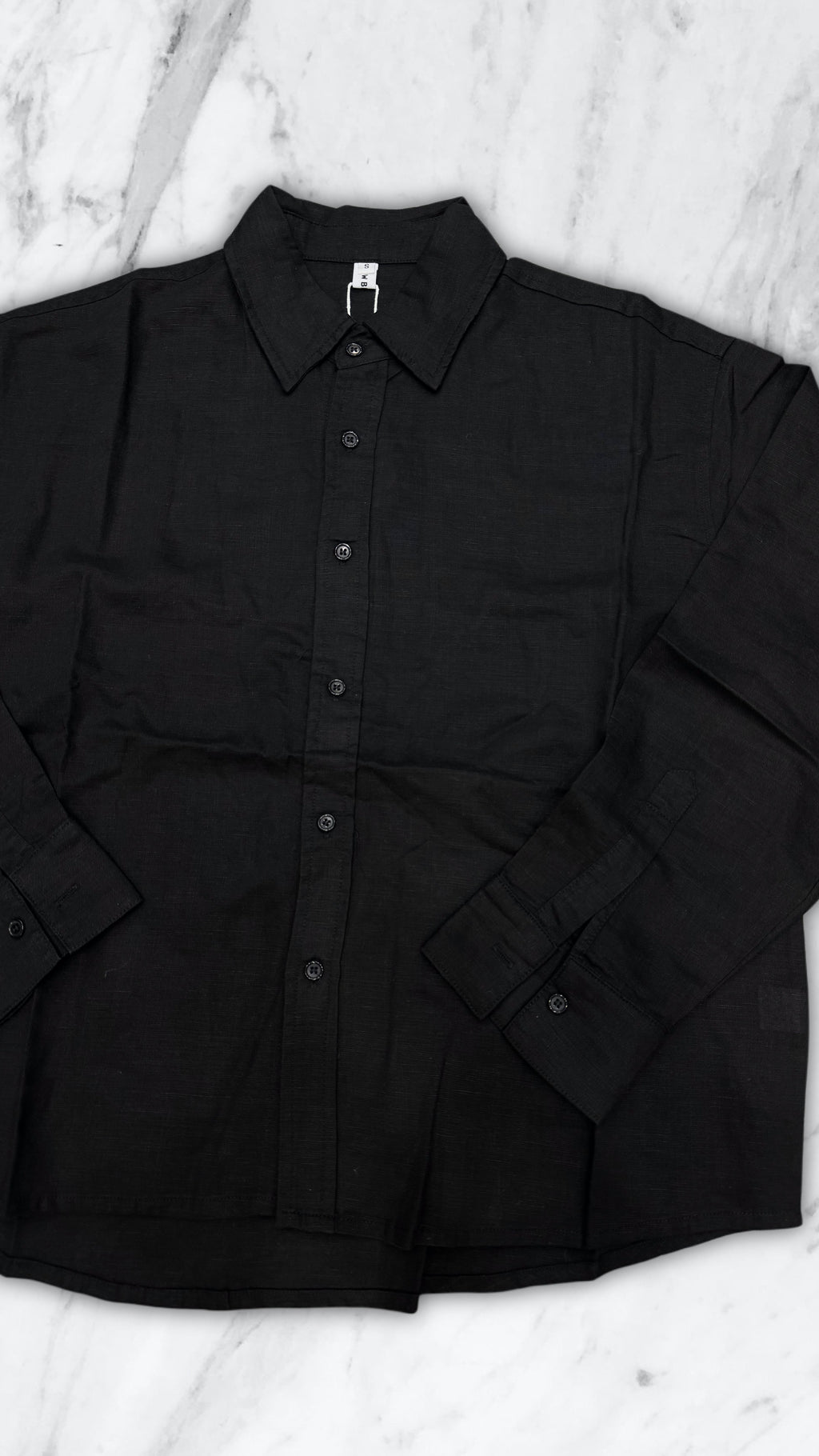 CAMICIA MISTO LINO BLACK