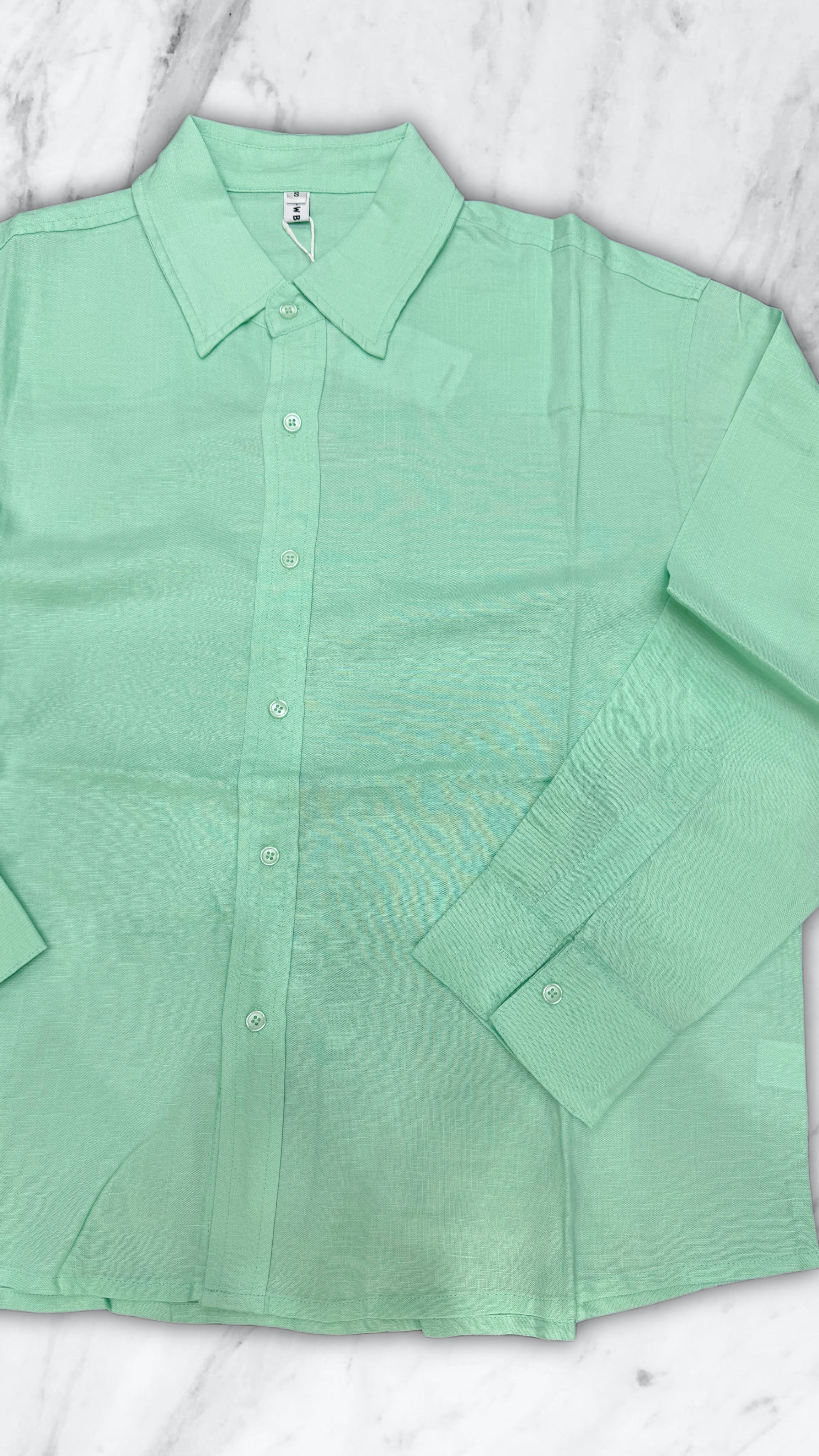 CAMICIA MISTO LINO MENTA