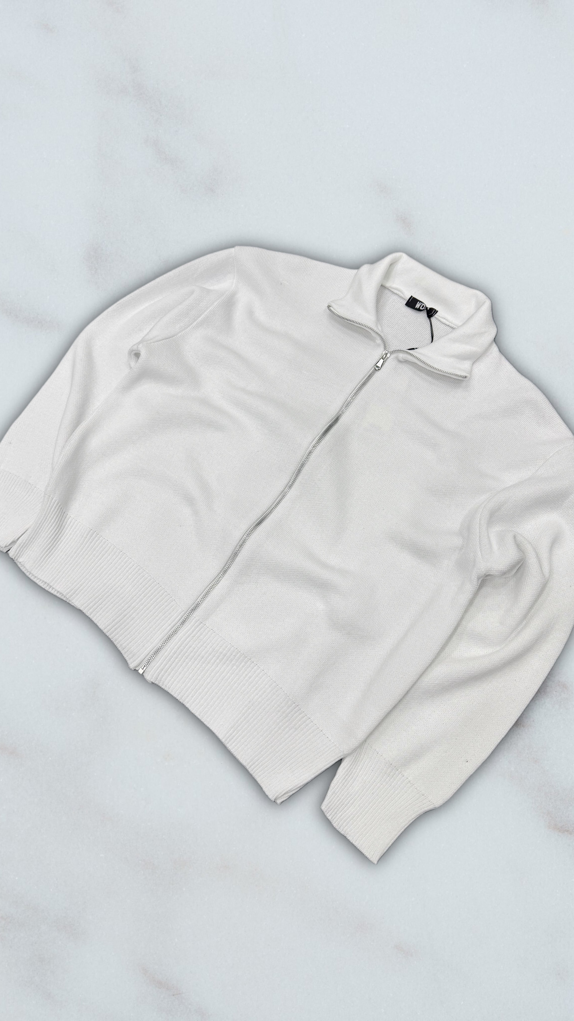 CARDIGAN LEGGERO ZIP WHITE