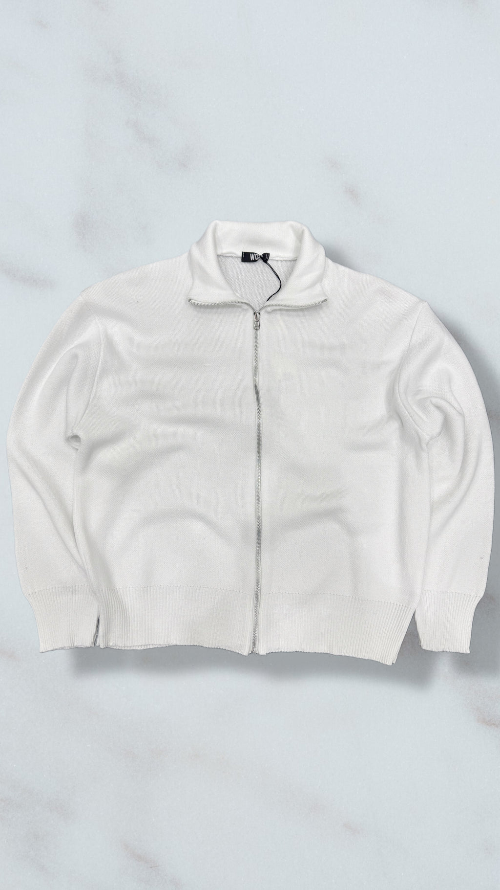 CARDIGAN LEGGERO ZIP WHITE