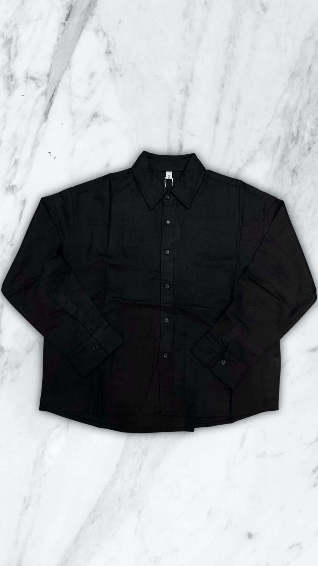 CAMICIA MISTO LINO BLACK