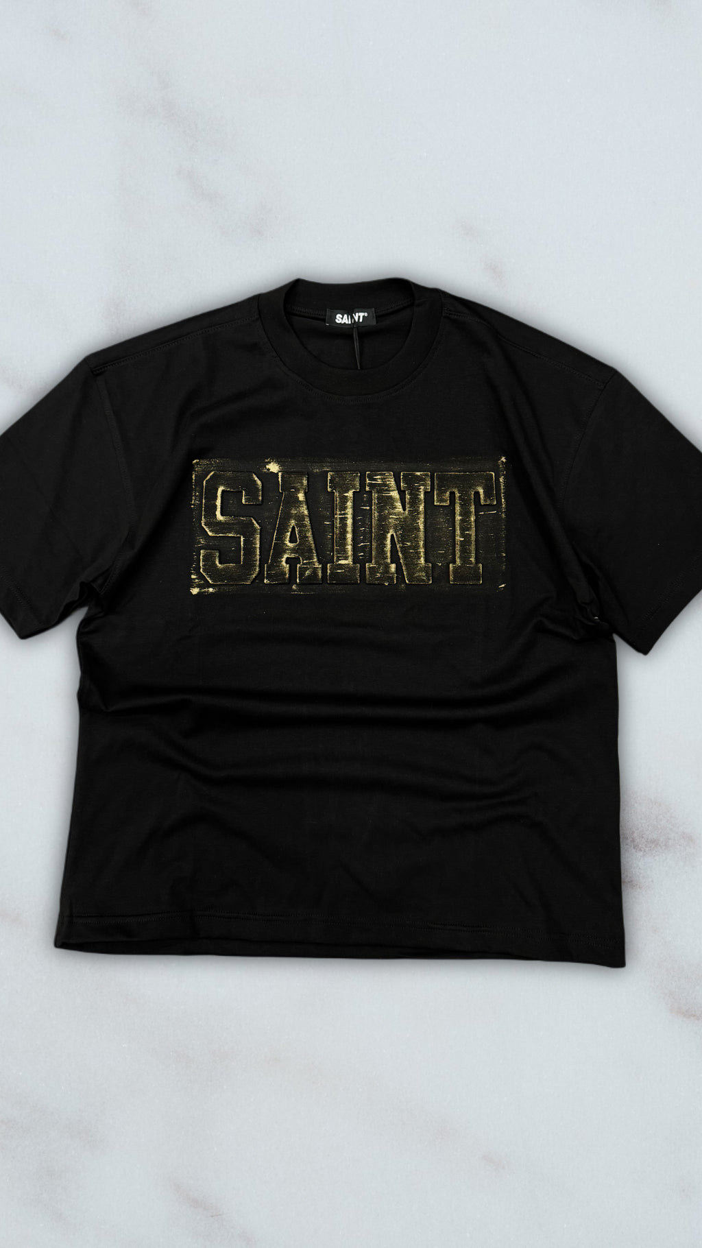 T SHIRT SAINT GOLD BLACK