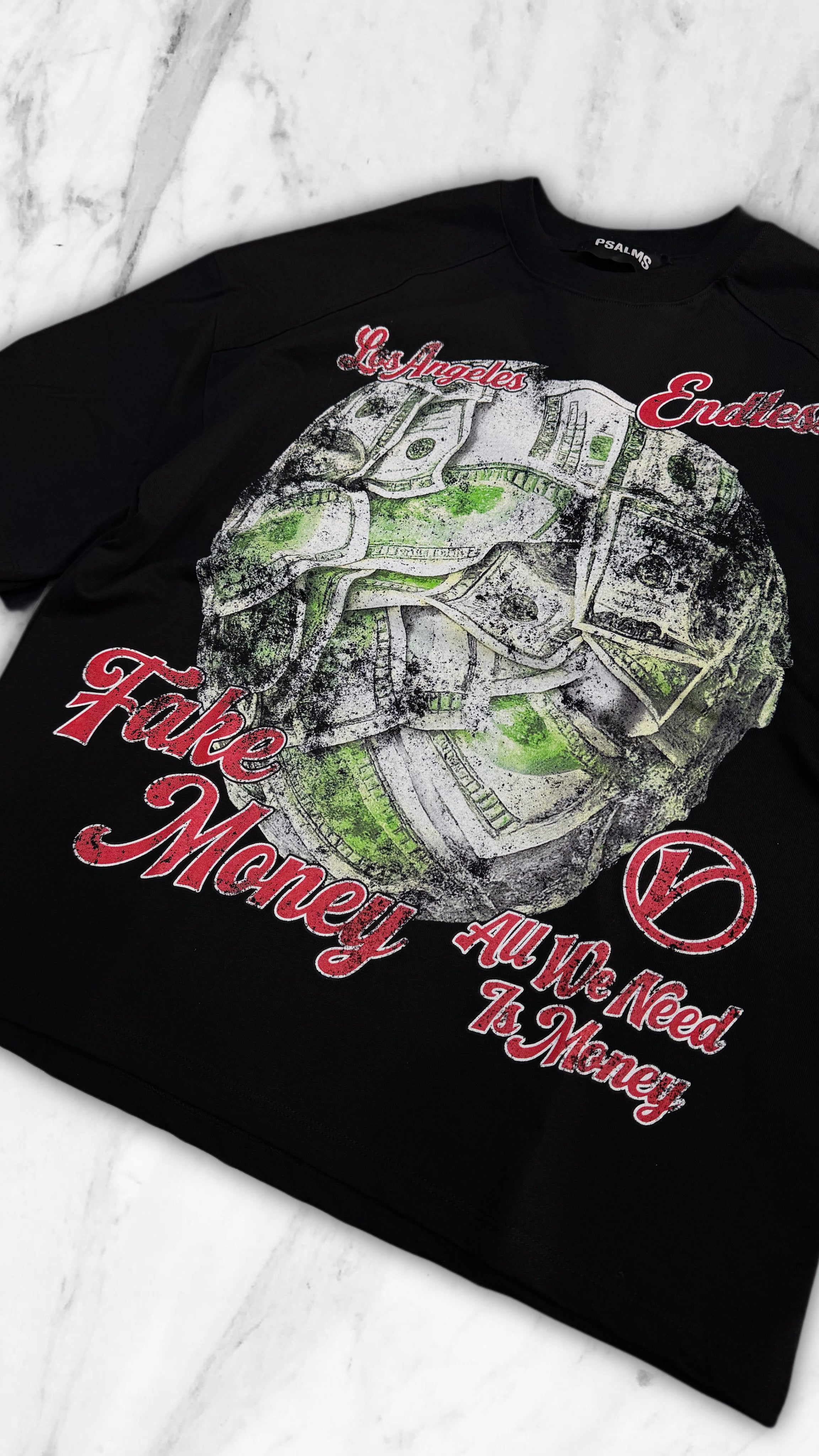 T SHIRT FAKE MONEY BLACK