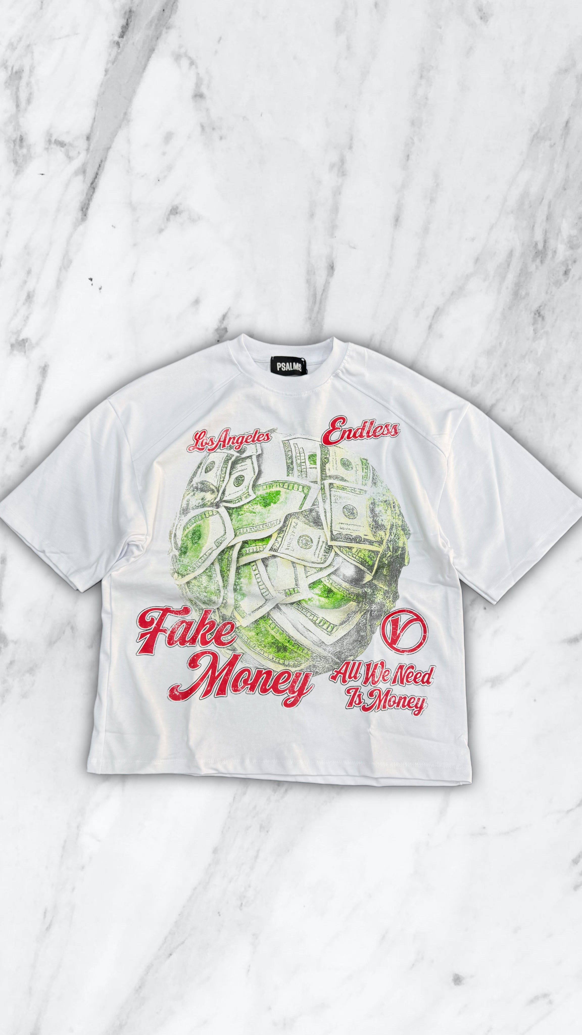 T SHIRT FAKE MONEY WHITE