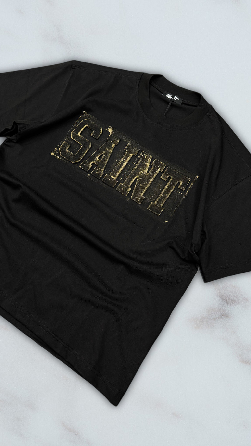 T SHIRT SAINT GOLD BLACK