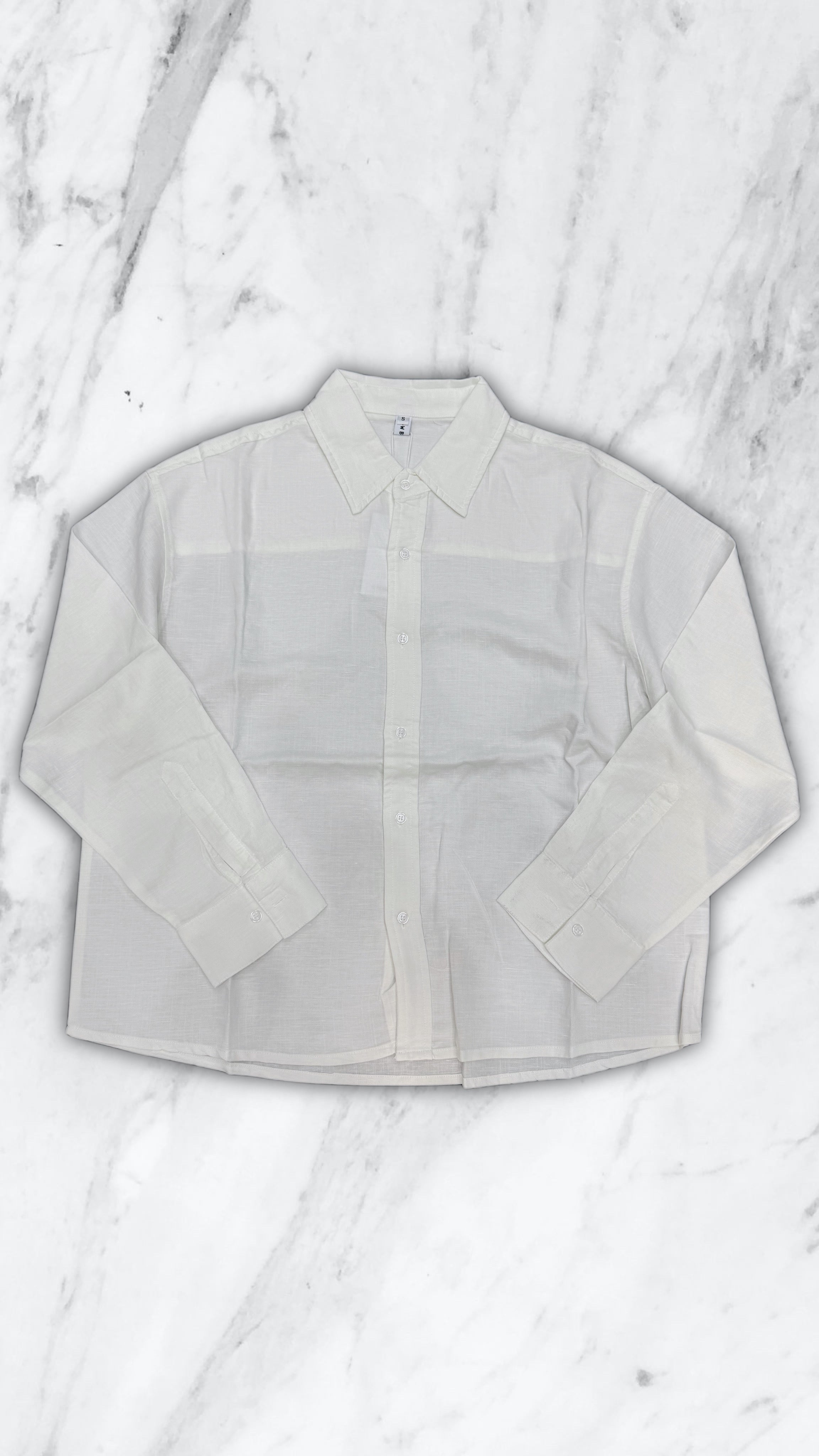 CAMICIA MISTO LINO WHITE
