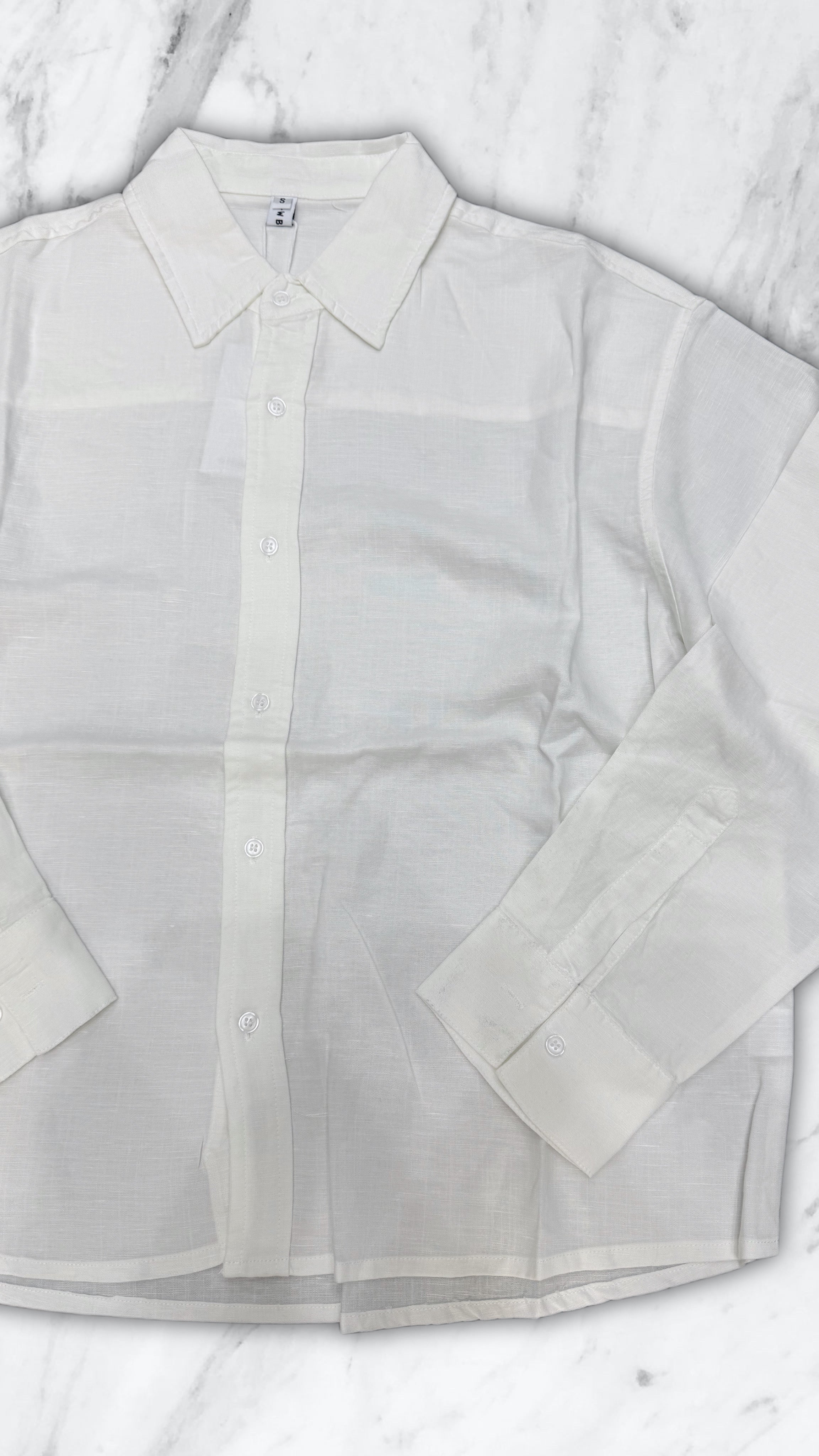 CAMICIA MISTO LINO WHITE