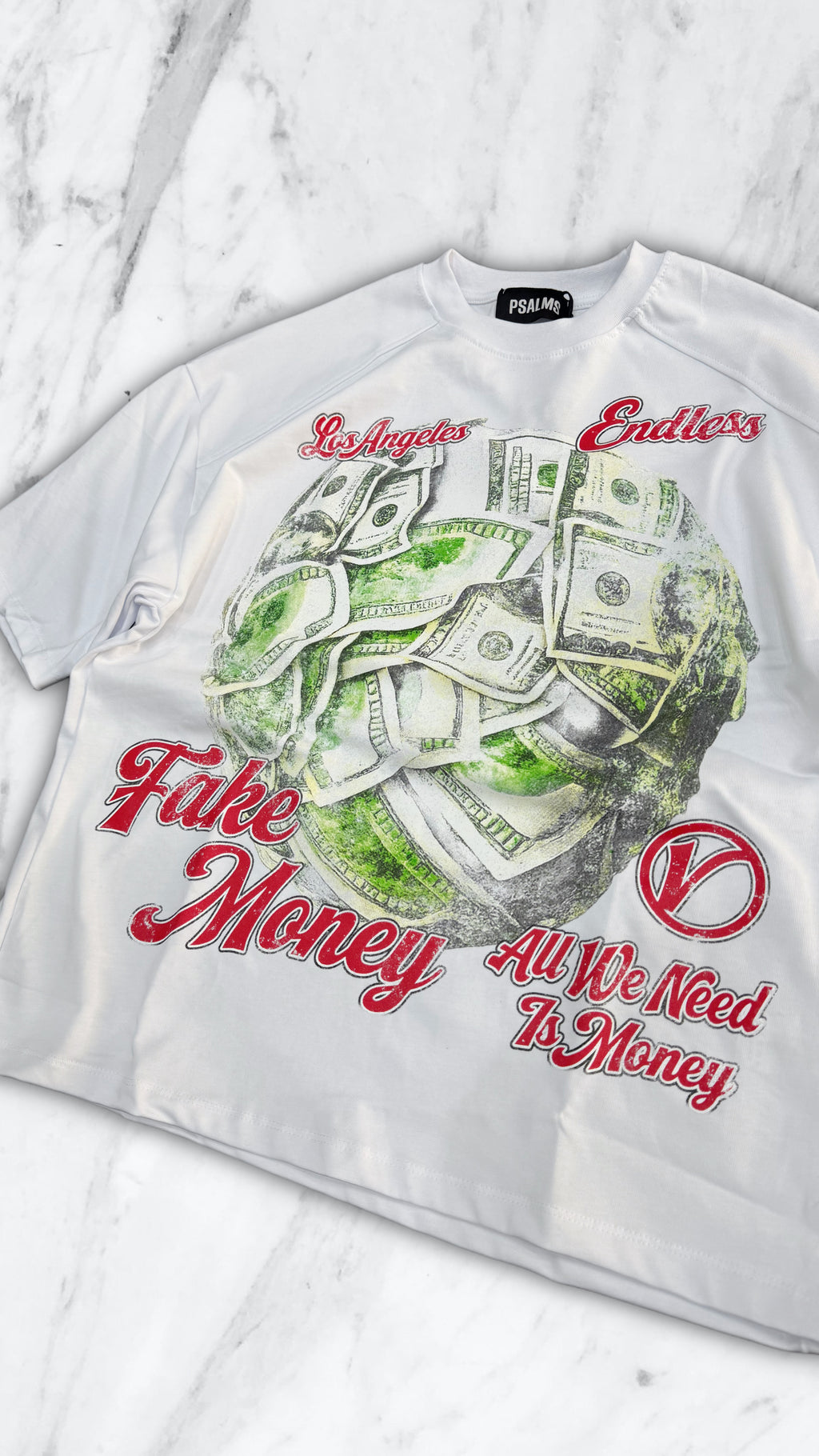 T SHIRT FAKE MONEY WHITE