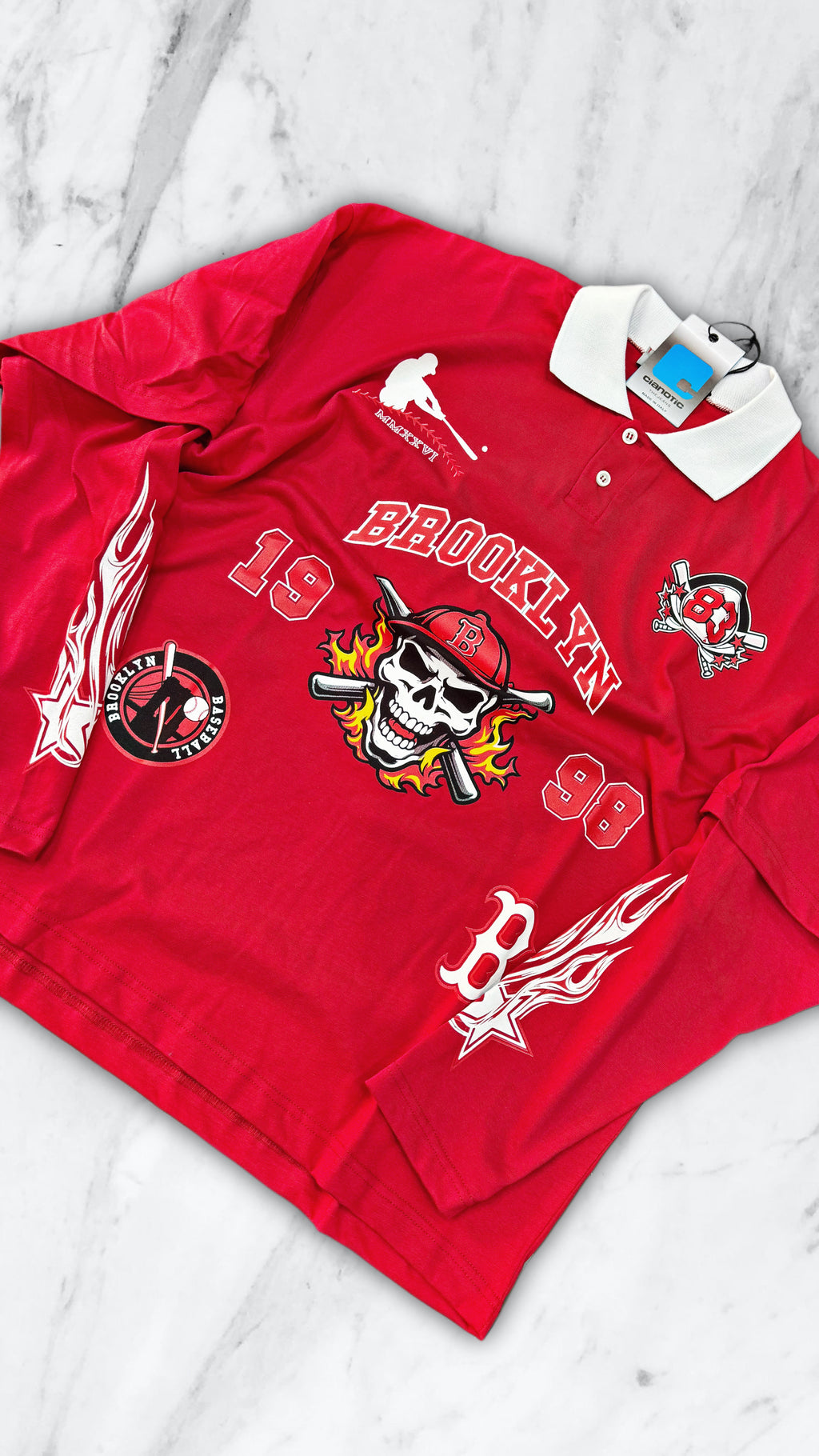 POLO BASEBALL CIANOTIC RED