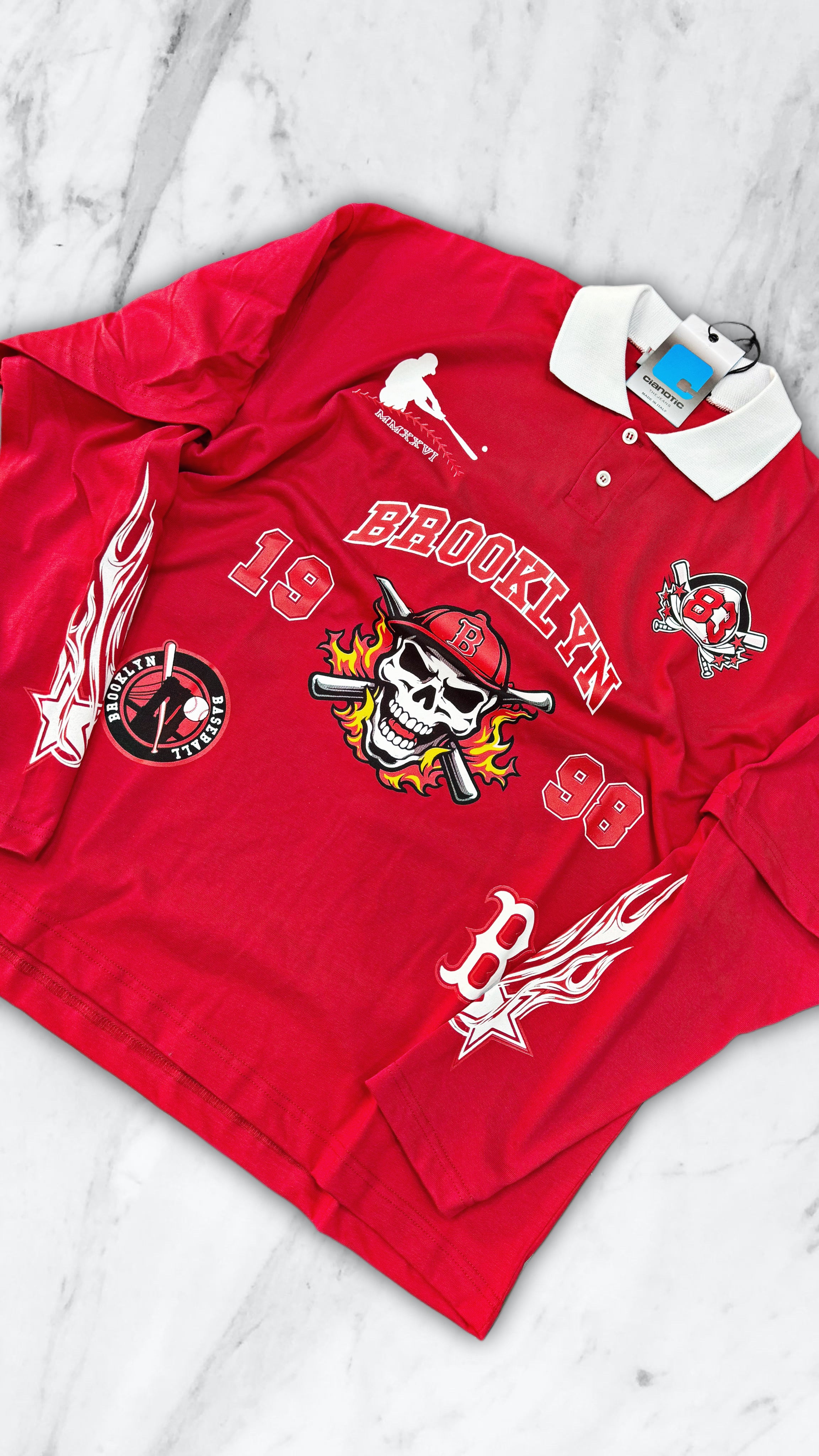 POLO BASEBALL CIANOTIC RED