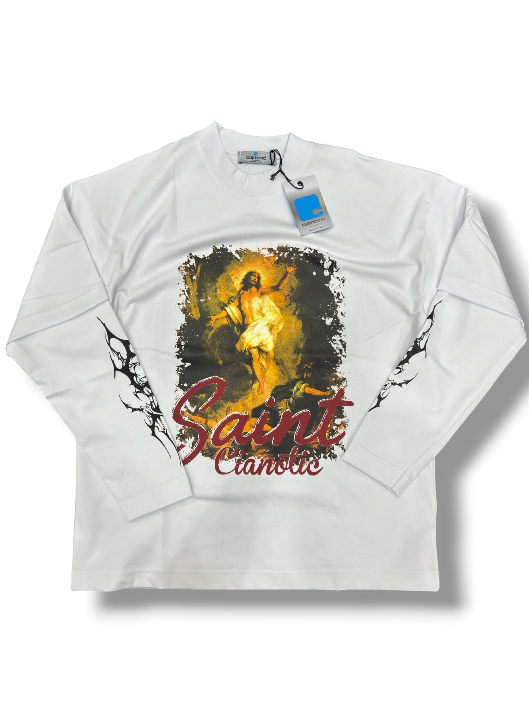 LONGSLEEVE CIANOTIC JESUS WHITE