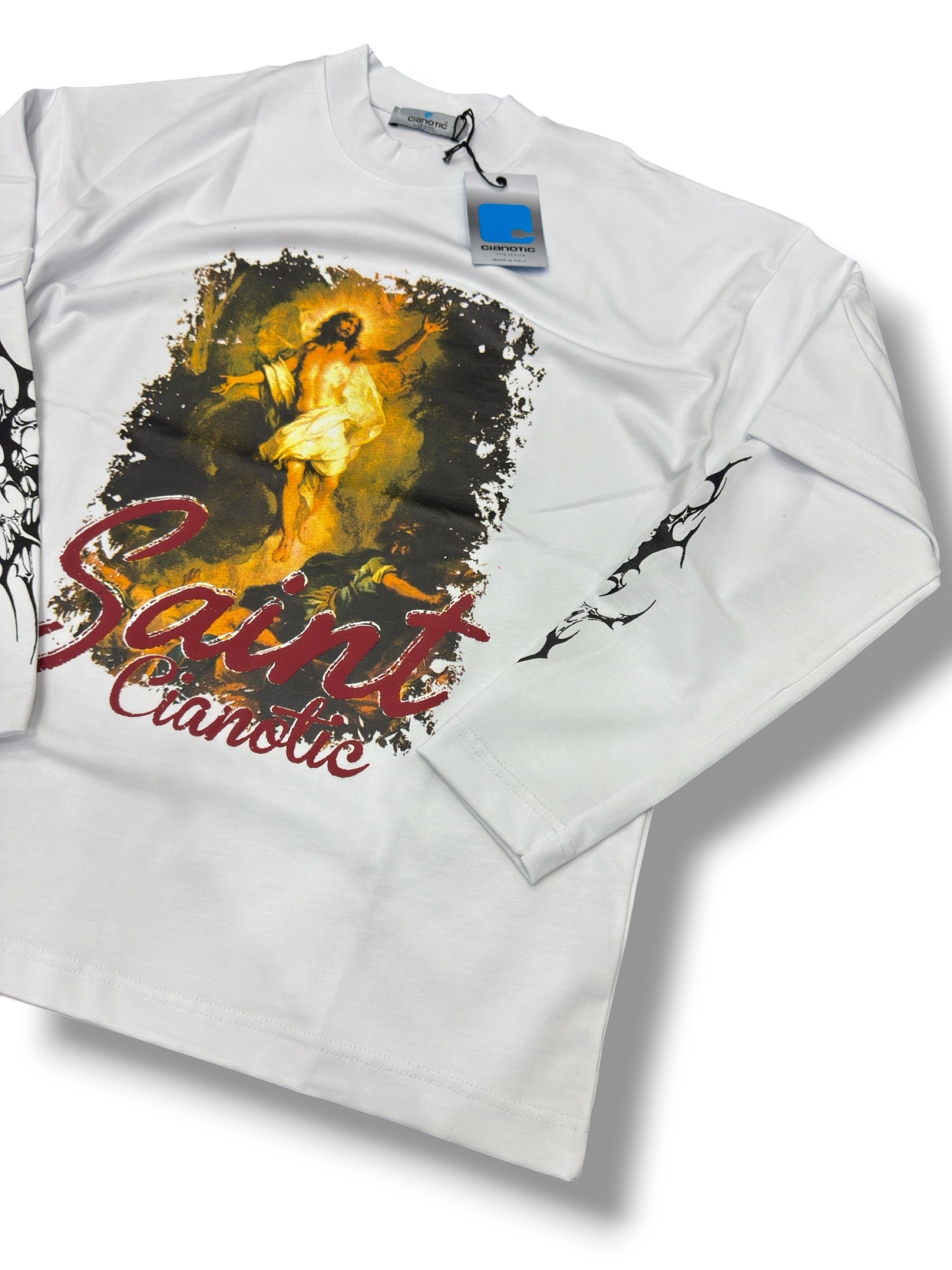 LONGSLEEVE CIANOTIC JESUS WHITE
