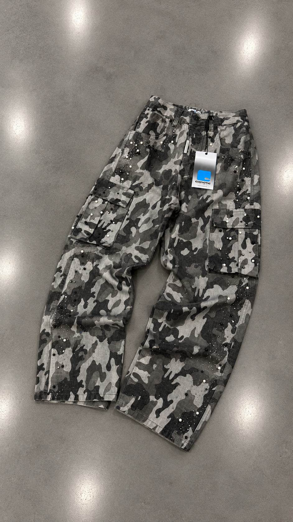 CARGO CIANOTIC ARMY STRASS
