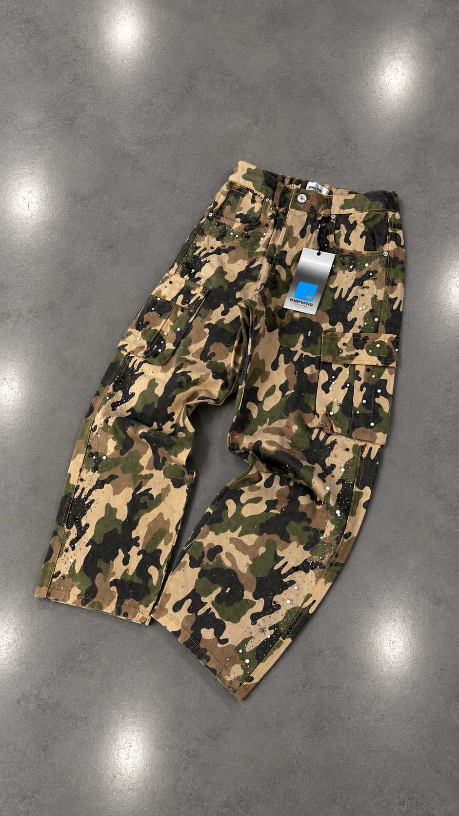 CARGO CIANOTIC ARMY STRASS