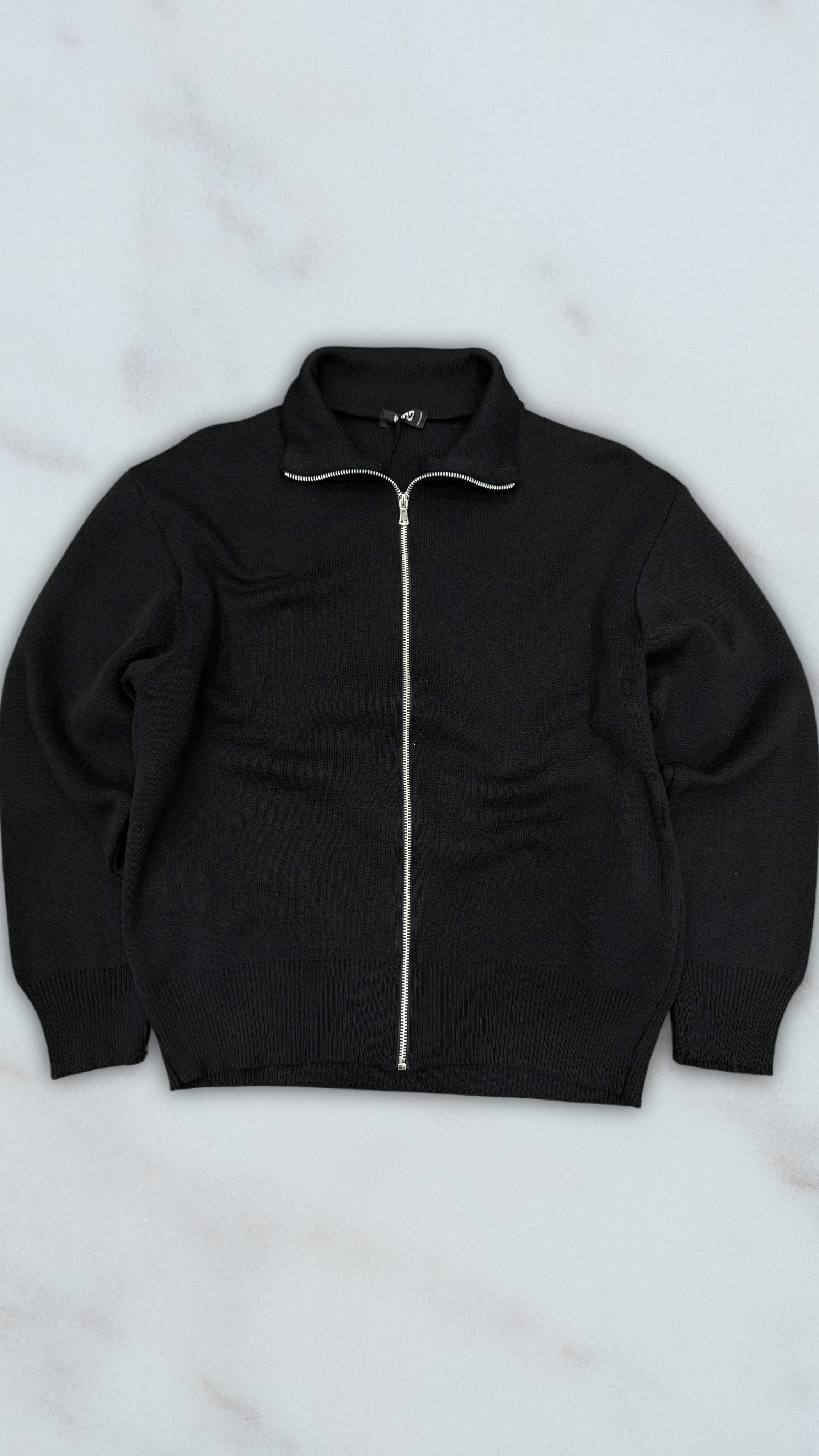 CARDIGAN LEGGERO ZIP BLACK