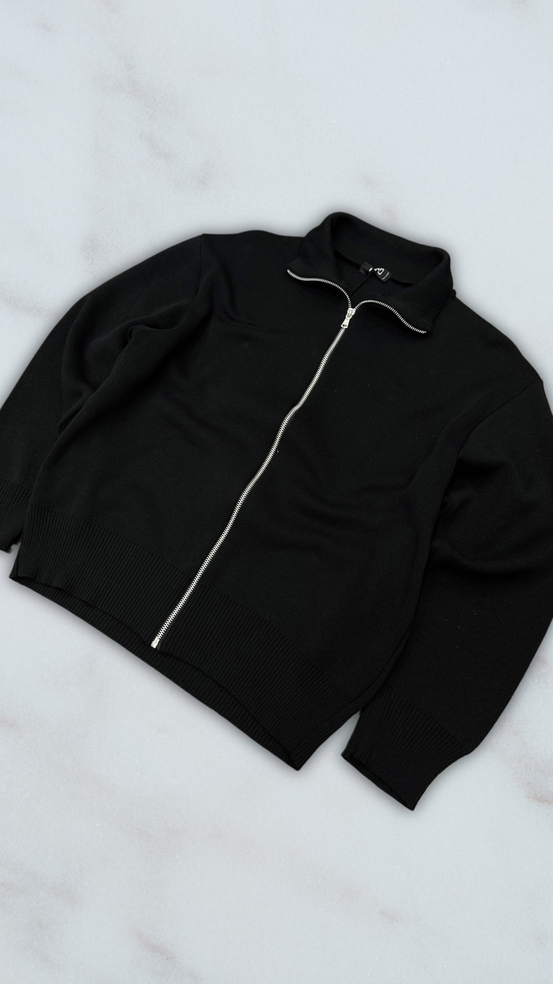 CARDIGAN LEGGERO ZIP BLACK